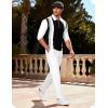 image:imageUOUA Mens 2 Piece Set Casual Outfits 14 Zip Polo Long Sleeve Shirt amp Pants Track Suit Loungewear Athletic SweatsuitBgw Blocking