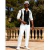 image:imageUOUA Mens 2 Piece Set Casual Outfits 14 Zip Polo Long Sleeve Shirt amp Pants Track Suit Loungewear Athletic SweatsuitBgw Blocking