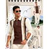 image:imageUOUA Mens 2 Piece Set Casual Outfits 14 Zip Polo Long Sleeve Shirt amp Pants Track Suit Loungewear Athletic SweatsuitBkb Blocking