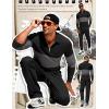 image:imageUOUA Mens 2 Piece Set Casual Outfits 14 Zip Polo Long Sleeve Shirt amp Pants Track Suit Loungewear Athletic SweatsuitBlack
