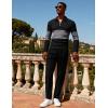 image:imageUOUA Mens 2 Piece Set Casual Outfits 14 Zip Polo Long Sleeve Shirt amp Pants Track Suit Loungewear Athletic SweatsuitBlack