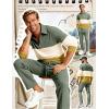 image:imageUOUA Mens 2 Piece Set Casual Outfits 14 Zip Polo Long Sleeve Shirt amp Pants Track Suit Loungewear Athletic SweatsuitGreen