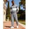 image:imageUOUA Mens 2 Piece Set Casual Outfits 14 Zip Polo Long Sleeve Shirt amp Pants Track Suit Loungewear Athletic SweatsuitGrey