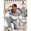 image:imageUOUA Mens 2 Piece Set Casual Outfits 14 Zip Polo Long Sleeve Shirt amp Pants Track Suit Loungewear Athletic SweatsuitGrey