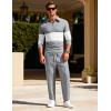 image:imageUOUA Mens 2 Piece Set Casual Outfits 14 Zip Polo Long Sleeve Shirt amp Pants Track Suit Loungewear Athletic SweatsuitGrey