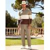 image:imageUOUA Mens 2 Piece Set Casual Outfits 14 Zip Polo Long Sleeve Shirt amp Pants Track Suit Loungewear Athletic SweatsuitKhaki