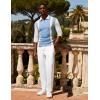 image:imageUOUA Mens 2 Piece Set Casual Outfits 14 Zip Polo Long Sleeve Shirt amp Pants Track Suit Loungewear Athletic SweatsuitWhite Blue Block