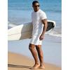 image:imageUOUA Mens Shorts Set Crewneck Short Sleeve TShirt amp Shorts Twisted Texture 2 Piece Summer Outfits Casual Matching SetsAll White