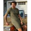 image:imageUOUA Mens Shorts Set Crewneck Short Sleeve TShirt amp Shorts Twisted Texture 2 Piece Summer Outfits Casual Matching SetsArmy Green