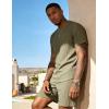 image:imageUOUA Mens Shorts Set Crewneck Short Sleeve TShirt amp Shorts Twisted Texture 2 Piece Summer Outfits Casual Matching SetsArmy Green