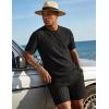 image:imageUOUA Mens Shorts Set Crewneck Short Sleeve TShirt amp Shorts Twisted Texture 2 Piece Summer Outfits Casual Matching SetsBlack