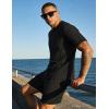 image:imageUOUA Mens Shorts Set Crewneck Short Sleeve TShirt amp Shorts Twisted Texture 2 Piece Summer Outfits Casual Matching SetsBlack
