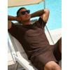 image:imageUOUA Mens Shorts Set Crewneck Short Sleeve TShirt amp Shorts Twisted Texture 2 Piece Summer Outfits Casual Matching SetsBrown
