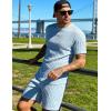 image:imageUOUA Mens Shorts Set Crewneck Short Sleeve TShirt amp Shorts Twisted Texture 2 Piece Summer Outfits Casual Matching SetsLight Blue