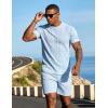 image:imageUOUA Mens Shorts Set Crewneck Short Sleeve TShirt amp Shorts Twisted Texture 2 Piece Summer Outfits Casual Matching SetsLight Blue