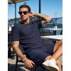 image:imageUOUA Mens Shorts Set Crewneck Short Sleeve TShirt amp Shorts Twisted Texture 2 Piece Summer Outfits Casual Matching SetsNavy Blue