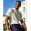 image:imageUOUA Mens TShirts Short Sleeve Sweatshirt Casual Crewneck Textured Knit Pullover Tee TopsAll White