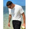 image:imageUOUA Mens TShirts Short Sleeve Sweatshirt Casual Crewneck Textured Knit Pullover Tee TopsAll White