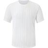 image:imageUOUA Mens TShirts Short Sleeve Sweatshirt Casual Crewneck Textured Knit Pullover Tee TopsAll White