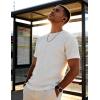 image:imageUOUA Mens TShirts Short Sleeve Sweatshirt Casual Crewneck Textured Knit Pullover Tee TopsAll White