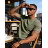 image:imageUOUA Mens TShirts Short Sleeve Sweatshirt Casual Crewneck Textured Knit Pullover Tee TopsArmy Green
