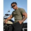 image:imageUOUA Mens TShirts Short Sleeve Sweatshirt Casual Crewneck Textured Knit Pullover Tee TopsArmy Green