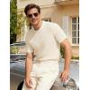 image:imageUOUA Mens TShirts Short Sleeve Sweatshirt Casual Crewneck Textured Knit Pullover Tee TopsBeige