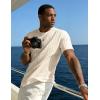 image:imageUOUA Mens TShirts Short Sleeve Sweatshirt Casual Crewneck Textured Knit Pullover Tee TopsBeige
