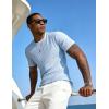 image:imageUOUA Mens TShirts Short Sleeve Sweatshirt Casual Crewneck Textured Knit Pullover Tee TopsLight Blue