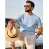 image:imageUOUA Mens TShirts Short Sleeve Sweatshirt Casual Crewneck Textured Knit Pullover Tee TopsLight Blue