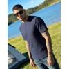 image:imageUOUA Mens TShirts Short Sleeve Sweatshirt Casual Crewneck Textured Knit Pullover Tee TopsNavy Blue