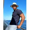 image:imageUOUA Mens TShirts Short Sleeve Sweatshirt Casual Crewneck Textured Knit Pullover Tee TopsNavy Blue