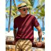 image:imageUOUA Mens TShirts Short Sleeve Sweatshirt Casual Crewneck Textured Knit Pullover Tee TopsWine Red