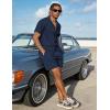 image:imageUOUA Summer Outfits for Men 2 Piece Short Sleeve Button Down Shirt amp Shorts Set Casual Vacation Beach TracksuitCuba Navy Blue