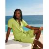 image:imageUOUA Summer Outfits for Men 2 Piece Short Sleeve Button Down Shirt amp Shorts Set Casual Vacation Beach TracksuitCubaapplegreen