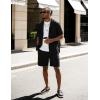 image:imageUOUA Summer Outfits for Men 2 Piece Short Sleeve Button Down Shirt amp Shorts Set Casual Vacation Beach TracksuitCubablack