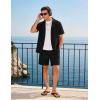 image:imageUOUA Summer Outfits for Men 2 Piece Short Sleeve Button Down Shirt amp Shorts Set Casual Vacation Beach TracksuitCubablack