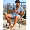 image:imageUOUA Summer Outfits for Men 2 Piece Short Sleeve Button Down Shirt amp Shorts Set Casual Vacation Beach TracksuitCubablue