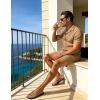 image:imageUOUA Summer Outfits for Men 2 Piece Short Sleeve Button Down Shirt amp Shorts Set Casual Vacation Beach TracksuitCubakhaki