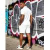 image:imageUOUA Summer Outfits for Men 2 Piece Short Sleeve Button Down Shirt amp Shorts Set Casual Vacation Beach TracksuitCubawhite