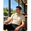 image:imageUOUA Mens Casual Polo Shirt Summer Short SleeveTShirt Vacation Textured Golf Top Beach ClothesBeige