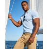 image:imageUOUA Mens Casual Polo Shirt Summer Short SleeveTShirt Vacation Textured Golf Top Beach ClothesLightblue
