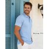 image:imageUOUA Mens Casual Polo Shirt Summer Short SleeveTShirt Vacation Textured Golf Top Beach ClothesLightblue