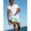 image:imageUOUA Mens Casual Polo Shirt Summer Short SleeveTShirt Vacation Textured Golf Top Beach ClothesWhite