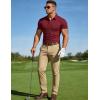 image:imageUOUA Mens Casual Polo Shirt Summer Short SleeveTShirt Vacation Textured Golf Top Beach ClothesWine