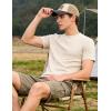 image:imageUOUA Mens Crewneck Sweatshirts Soild Color Geometric Texture T Shirts Short Sleeve Casual Pullover ShirtNew Apricot