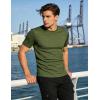 image:imageUOUA Mens Crewneck Sweatshirts Soild Color Geometric Texture T Shirts Short Sleeve Casual Pullover ShirtNew Armygreen