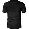 image:imageUOUA Mens Crewneck Sweatshirts Soild Color Geometric Texture T Shirts Short Sleeve Casual Pullover ShirtNew Black