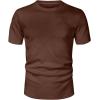 image:imageUOUA Mens Crewneck Sweatshirts Soild Color Geometric Texture T Shirts Short Sleeve Casual Pullover ShirtNew Brown