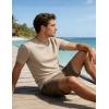 image:imageUOUA Mens Crewneck Sweatshirts Soild Color Geometric Texture T Shirts Short Sleeve Casual Pullover ShirtNew Khaki